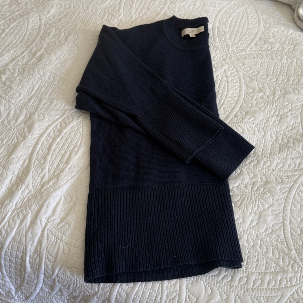 LOFT Women’s Dark Blue Crewneck Sweater